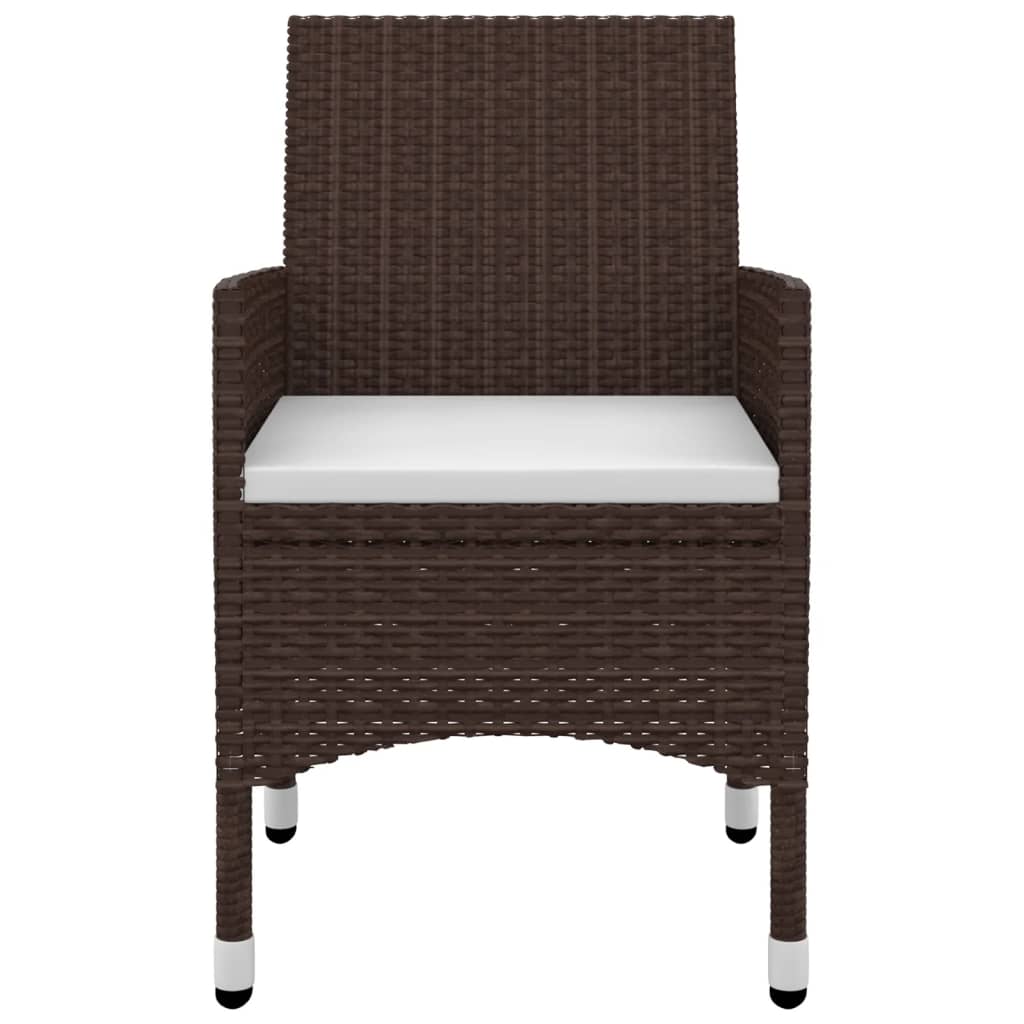 Σετ Τραπεζαρίας Κήπου 3 τεμ. Συνθ. Ρατάν & Γυαλί με Μαξιλάρια - PAKOBAZAAR