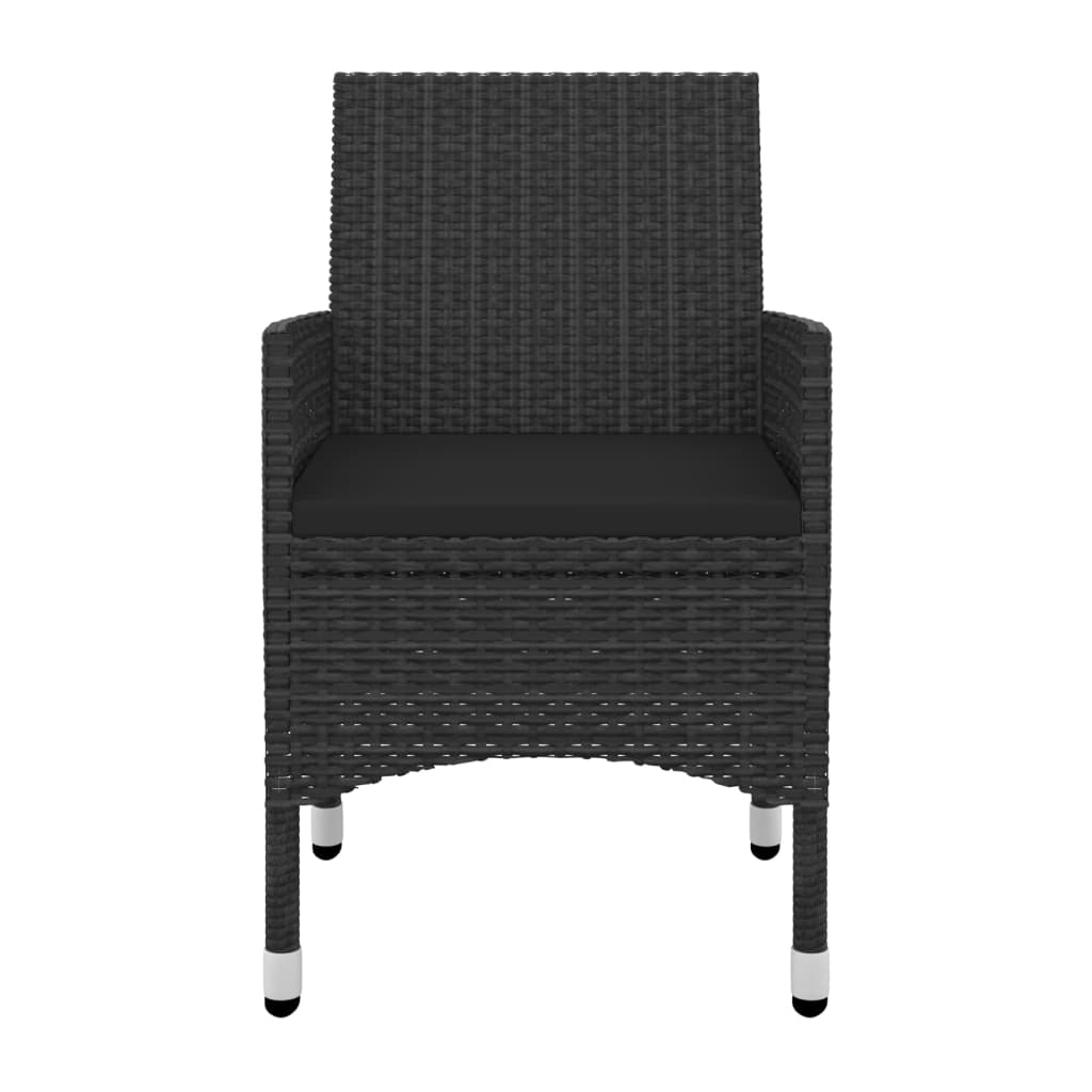 Σετ Τραπεζαρίας Κήπου 3 τεμ. Συνθ. Ρατάν & Γυαλί με Μαξιλάρια - PAKOBAZAAR