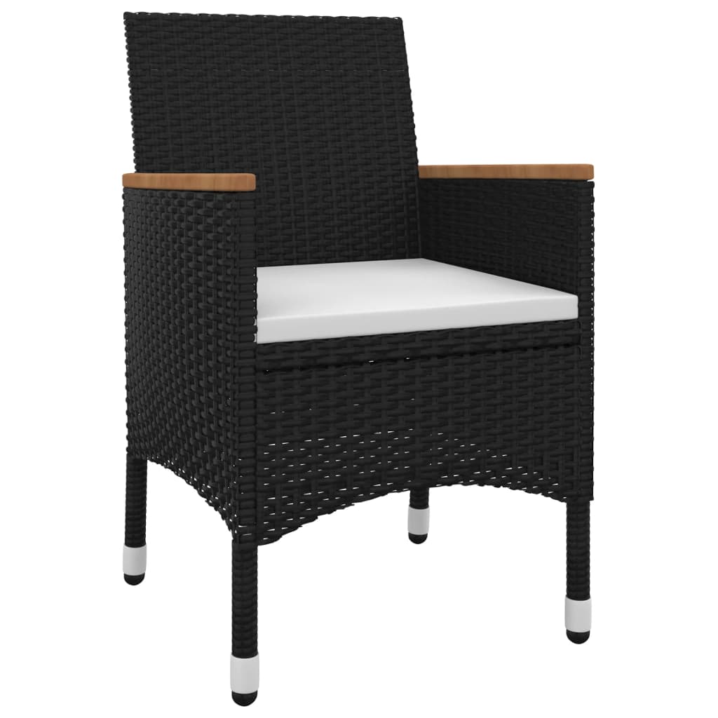 Σετ Τραπεζαρίας Κήπου 3 τεμ. Συνθ. Ρατάν & Γυαλί με Μαξιλάρια - PAKOBAZAAR