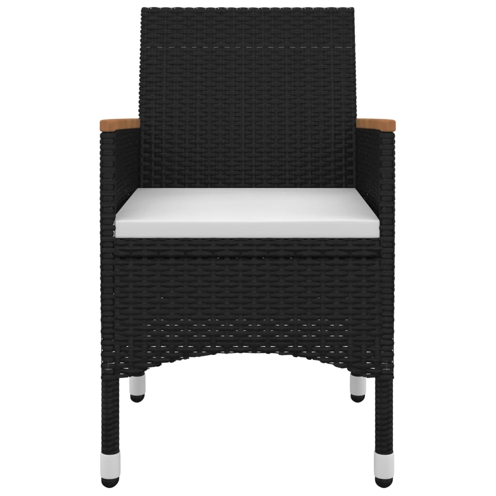 Σετ Τραπεζαρίας Κήπου 3 τεμ. Συνθ. Ρατάν & Γυαλί με Μαξιλάρια - PAKOBAZAAR