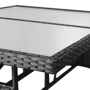 Τραπέζι Κήπου Μαύρο 140 x 80 x 74 εκ. από Συνθετικό Ρατάν