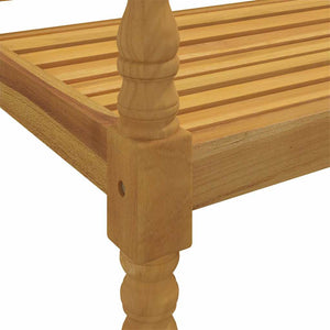 Παγκάκι Batavia 150 εκ. Μασίφ Ξύλο Teak & Γκρι Καρό Μαξιλάρι - Pakobazaar