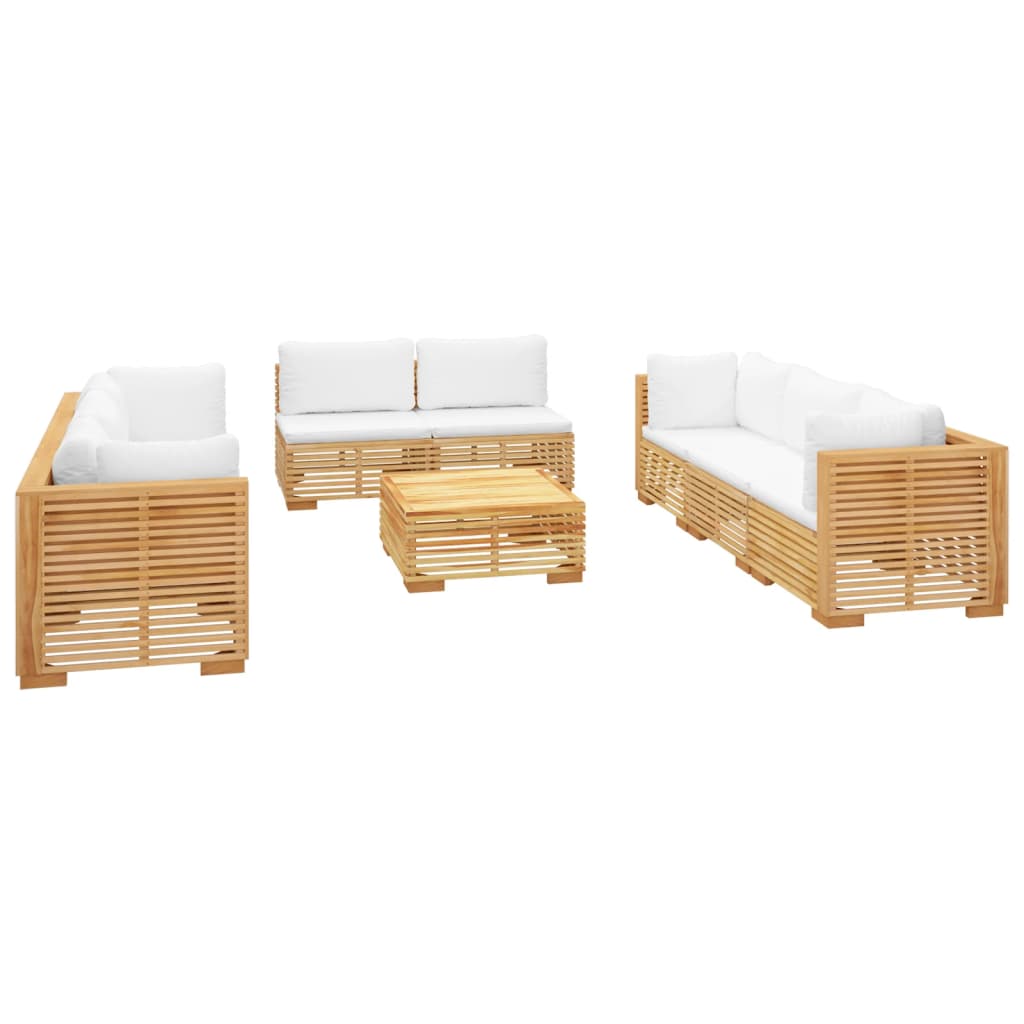 Σαλόνι Κήπου Σετ 9 Τεμαχίων από Μασίφ Ξύλο Teak με Μαξιλάρια - PAKOBAZAAR