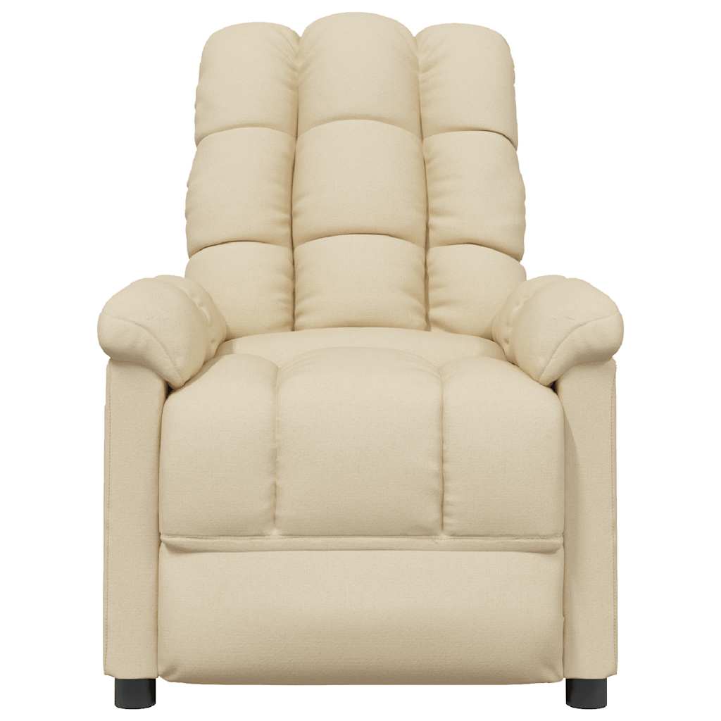 Πολυθρόνα Ανακλινόμενη Κρεμ Υφασμάτινη