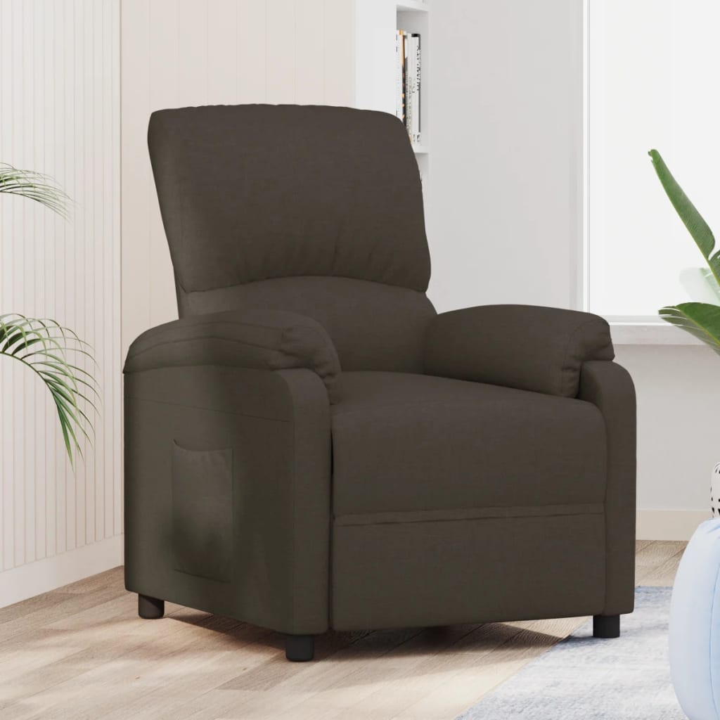 Πολυθρόνα Ανακλινόμενη Σκούρο Καφέ Υφασμάτινη