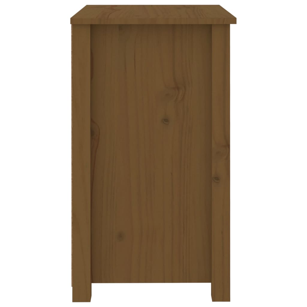 Κομοδίνο Καφέ Μελί 50 x 35 x 61,5 εκ. από Μασίφ Ξύλο Πεύκου