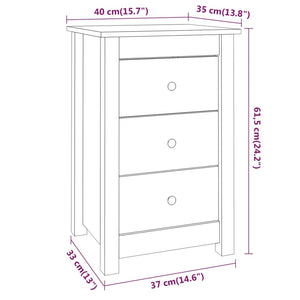 Κομοδίνο 40 x 35 x 61,5 εκ. από Μασίφ Ξύλο Πεύκου - Pakobazaar
