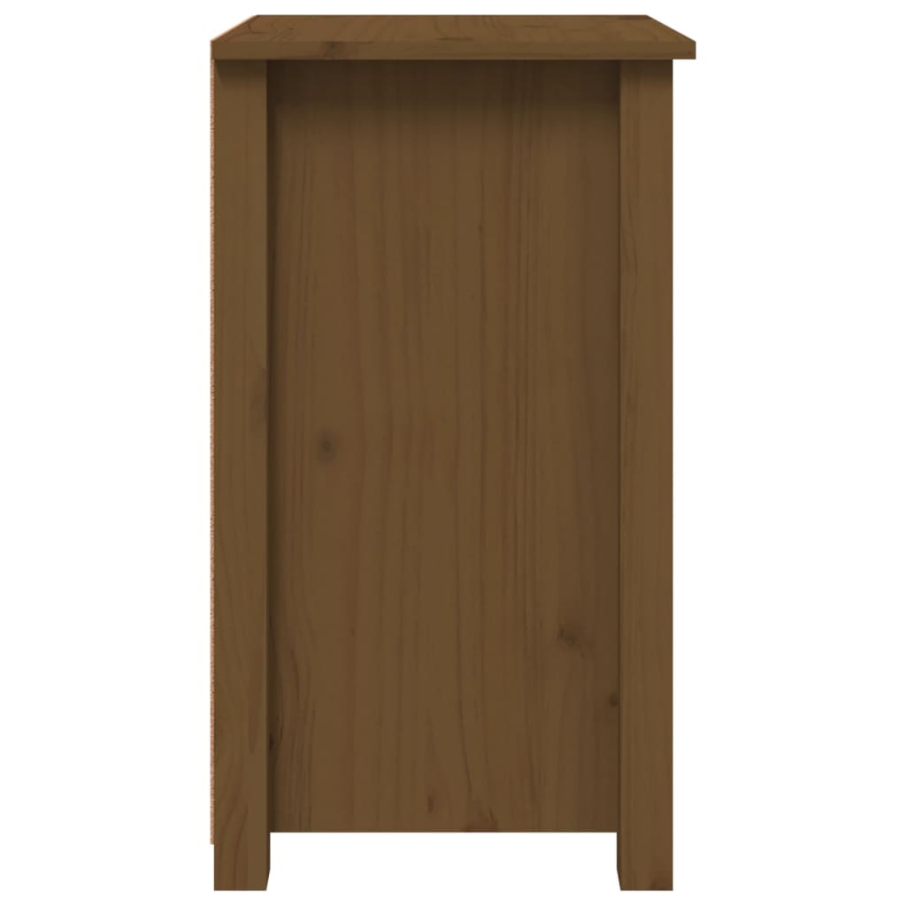 Κομοδίνα 2 τεμ. Καφέ Μελί 40x35x61,5 εκ. από Μασίφ Ξύλο Πεύκου