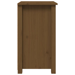 Κομοδίνα 2 τεμ. Καφέ Μελί 40x35x61,5 εκ. από Μασίφ Ξύλο Πεύκου
