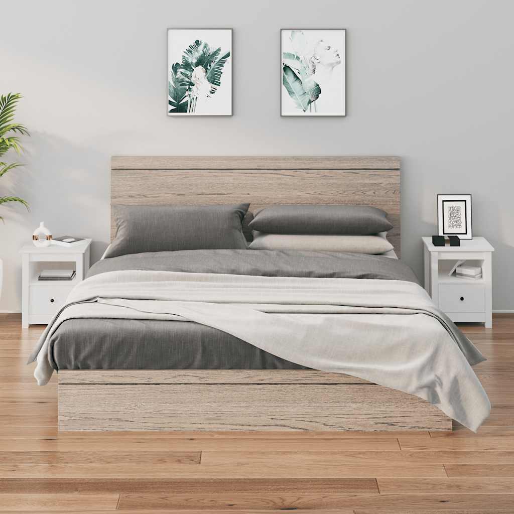 Κομοδίνα 2 τεμ. Λευκά 40x35x49 εκ. από Μασίφ Ξύλο Πεύκου - Pakobazaar