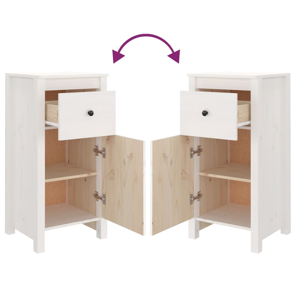 Ντουλάπι Λευκό 40x35x80 εκ. από Μασίφ Ξύλο Πεύκου - Pakobazaar