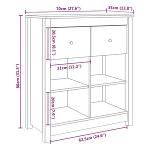Μπουφές 70 x 35 x 80 εκ. από Μασίφ Ξύλο Πεύκου - Pakobazaar