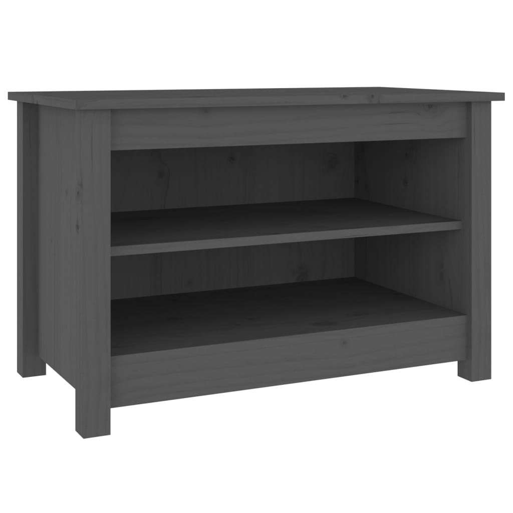 Παπουτσοθήκη Γκρι 70 x 38 x 45,5 εκ. από Μασίφ Ξύλο Πεύκου