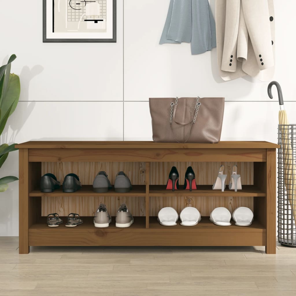 Παπουτσοθήκη Μελί 110x38x45,5 εκ. από Μασίφ Ξύλο Πεύκου - Pakobazaar