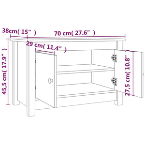 Παπουτσοθήκη Καφέ Μελί 70x38x45,5 εκ από Μασίφ Ξύλο Πεύκου