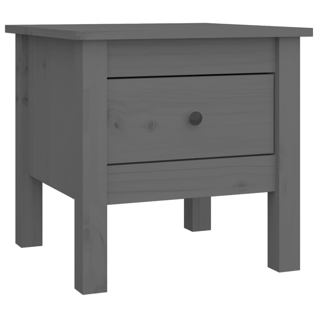 Βοηθητικά Τραπέζια 2 τεμ. Γκρί 40x40x39 εκ. Μασίφ Ξύλο Πεύκου - Pakobazaar