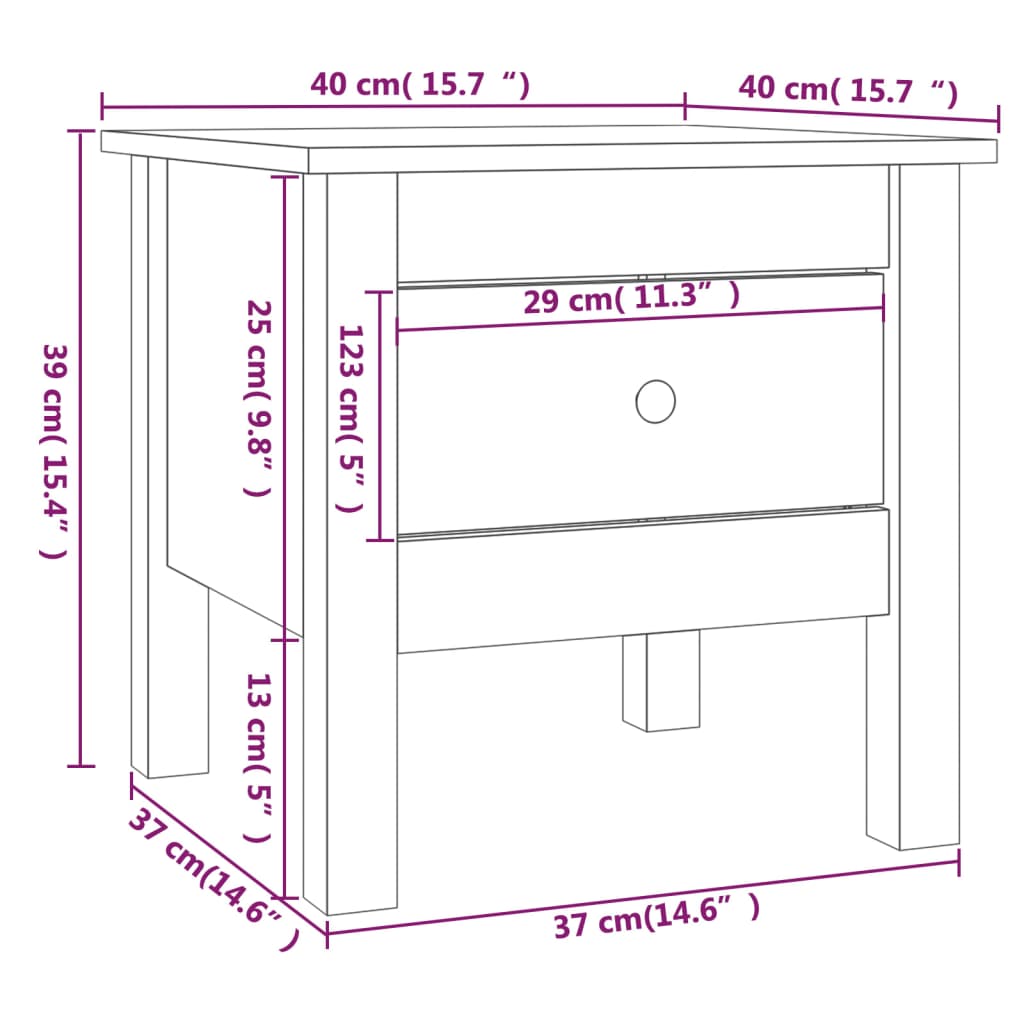 Βοηθητικά Τραπέζια 2 τεμ. Γκρί 40x40x39 εκ. Μασίφ Ξύλο Πεύκου - Pakobazaar