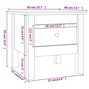 Βοηθητικά Τραπέζια 2 τεμ. Γκρί 40x40x39 εκ. Μασίφ Ξύλο Πεύκου - Pakobazaar