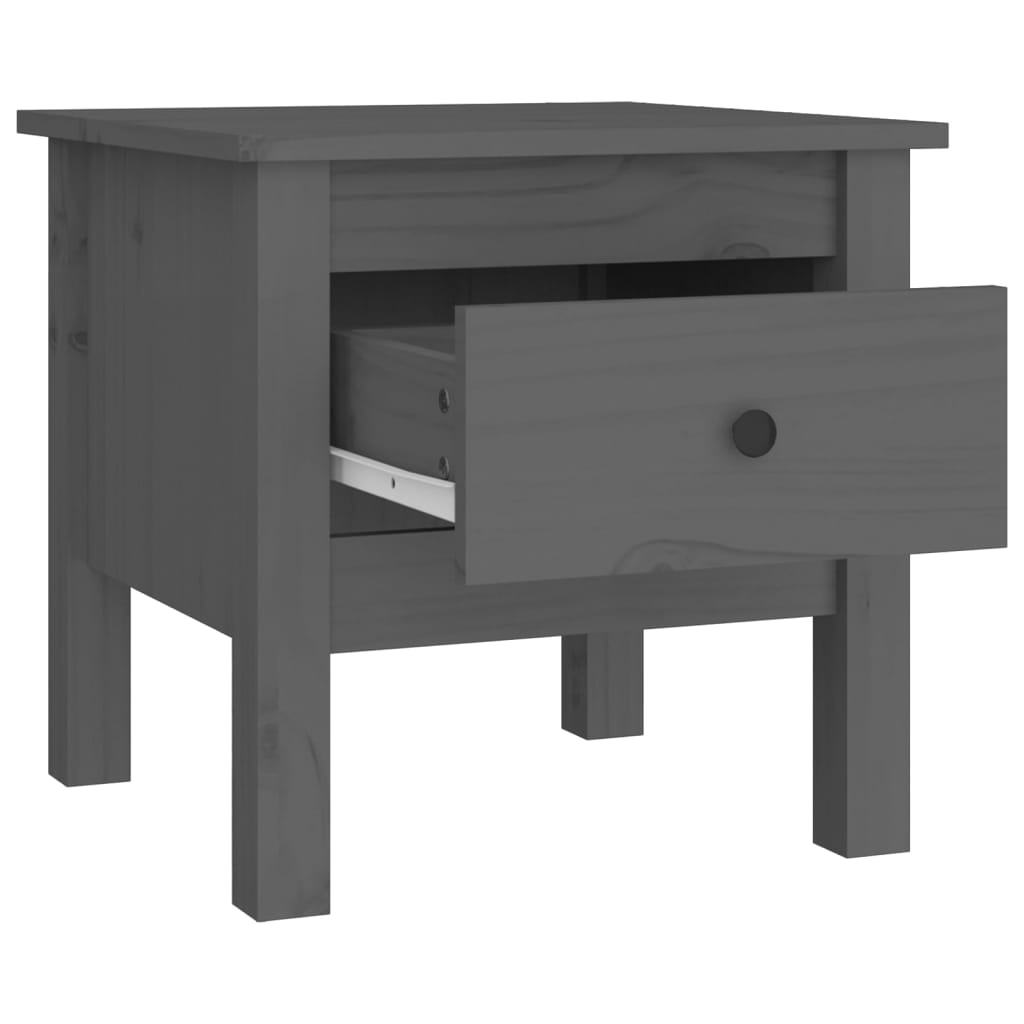 Βοηθητικά Τραπέζια 2 τεμ. Γκρί 40x40x39 εκ. Μασίφ Ξύλο Πεύκου - Pakobazaar