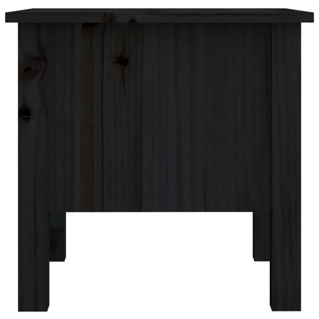 Βοηθητικά Τραπέζια 2 τεμ. Μαύρος 40x40x39 εκ. Μασίφ Ξύλο Πεύκου - Pakobazaar