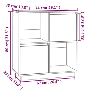 Ντουλάπι 74 x 35 x 80 εκ. από Μασίφ Ξύλο Πεύκου
