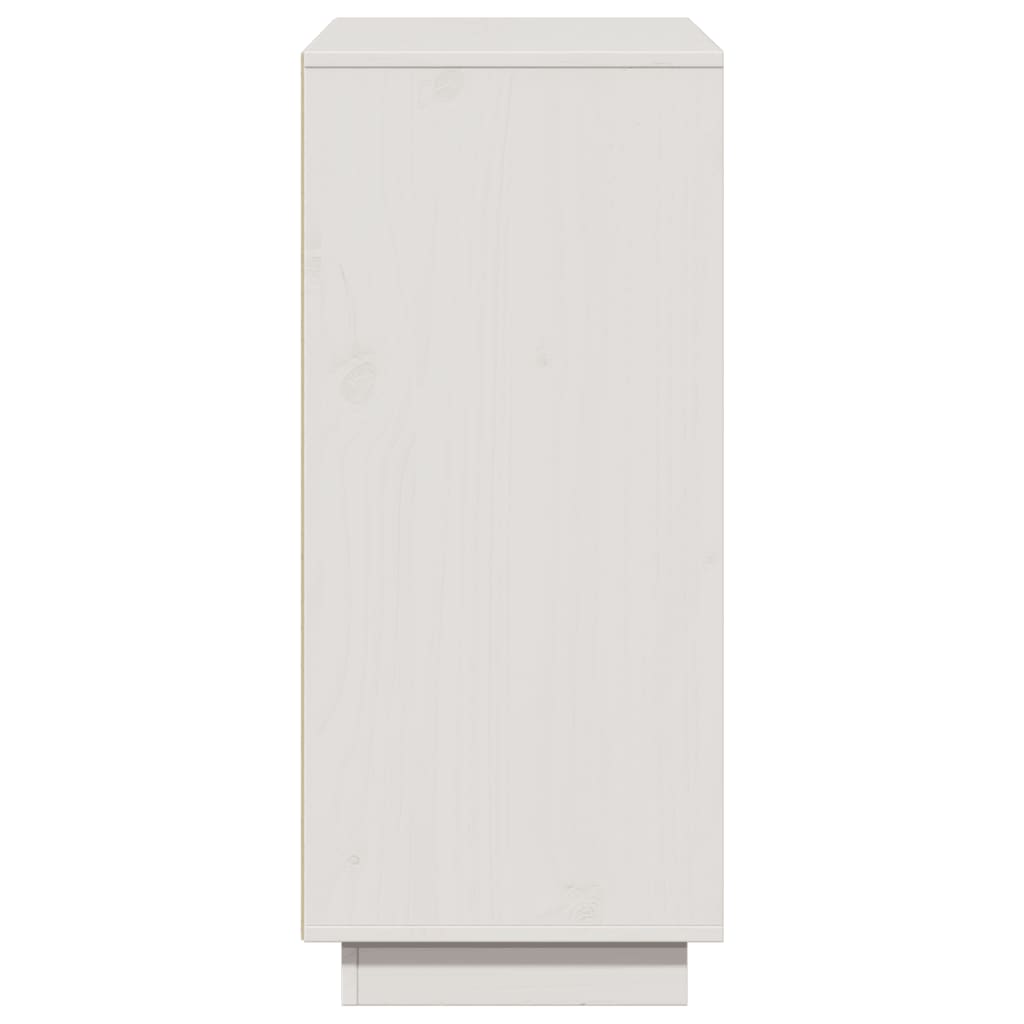 Ντουλάπι Λευκό 110,5 x 35 x 80 εκ. από Μασίφ Ξύλο Πεύκου - Pakobazaar