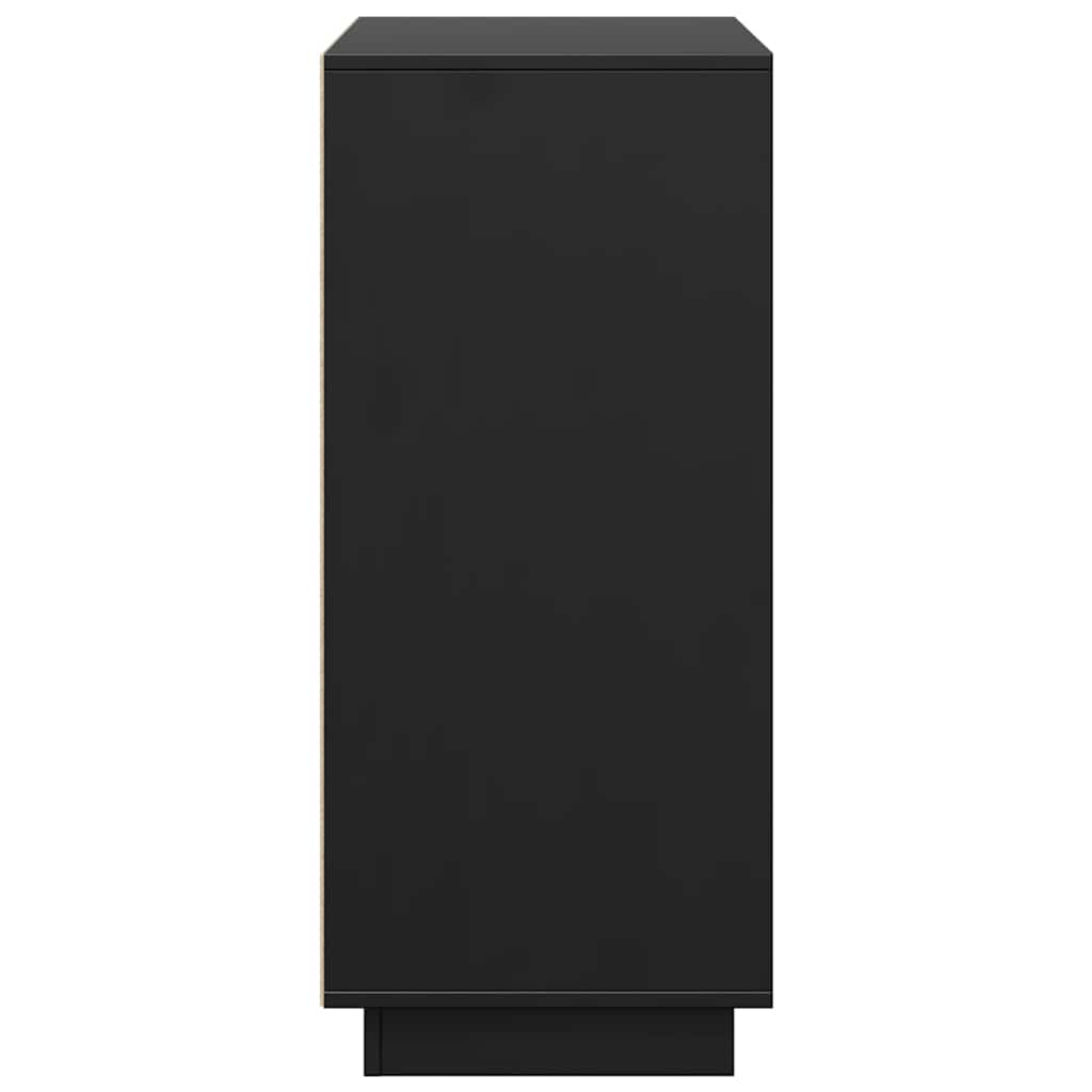 Ντουλάπι Μαύρος 110,5x35x80 εκ. από Μασίφ Ξύλο Πεύκου