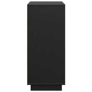 Ντουλάπι Μαύρος 110,5x35x80 εκ. από Μασίφ Ξύλο Πεύκου