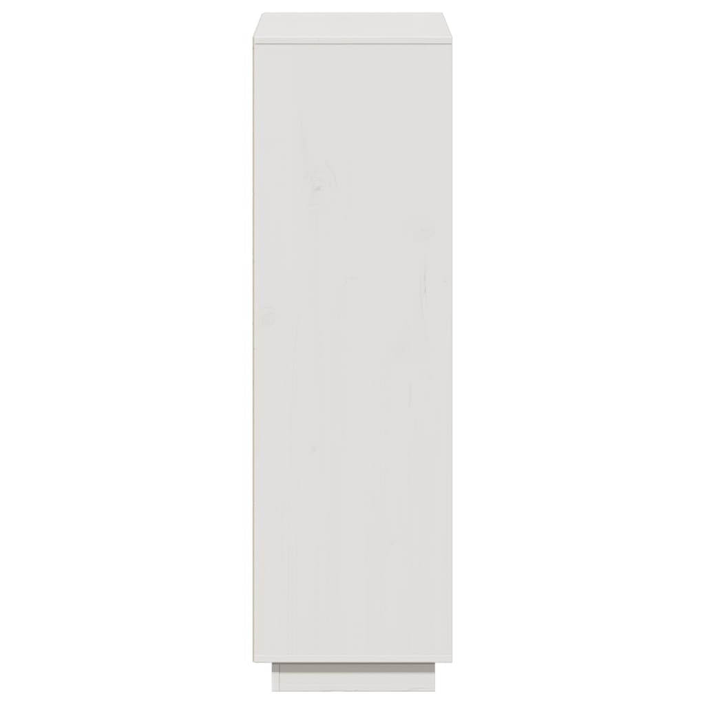 Ντουλάπι Ψηλό Λευκό 110,5x35x117 εκ. από Μασίφ Ξύλο Πεύκου
