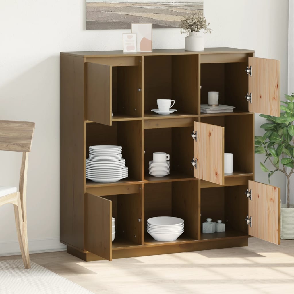 Ντουλάπι Ψηλό Μελί 110,5x35x117 εκ. από Μασίφ Ξύλο Πεύκου