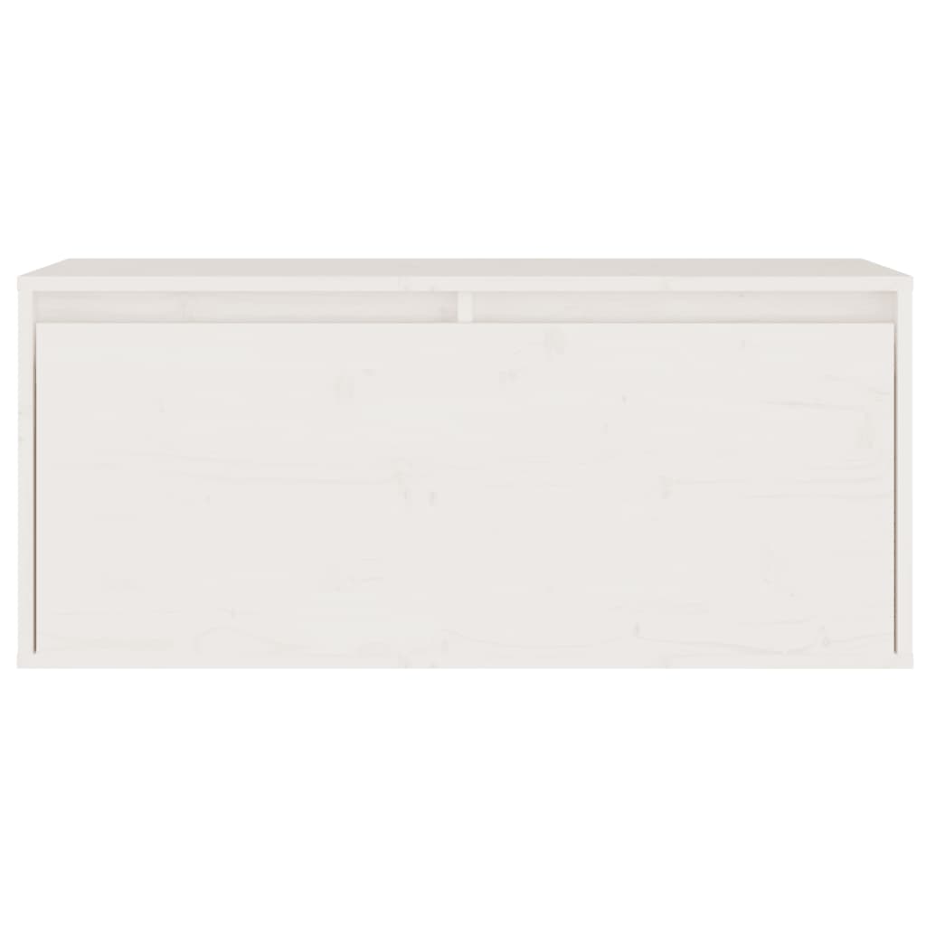 Έπιπλα Τηλεόρασης 2 τεμ. Λευκά από Μασίφ Ξύλο Πεύκου - PAKOBAZAAR