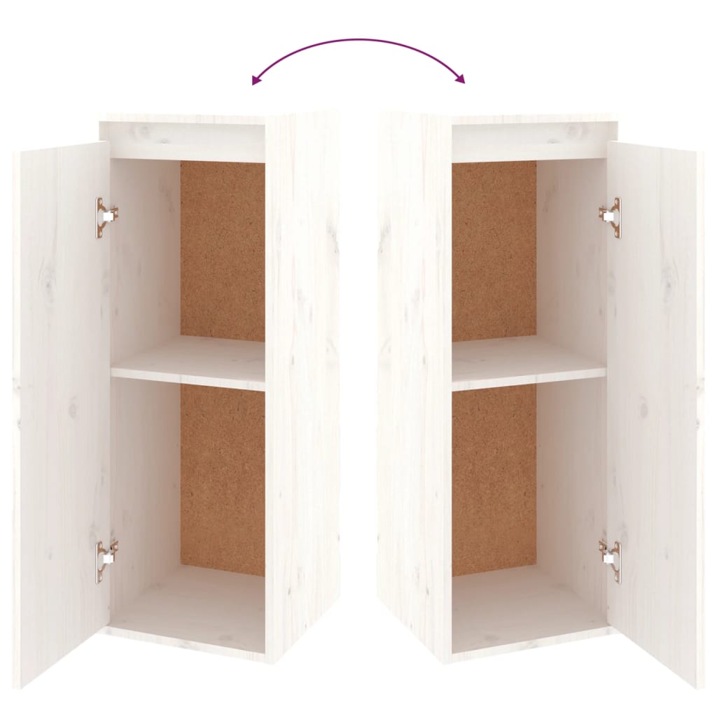 Έπιπλα Τηλεόρασης 6 τεμ. Λευκά από Μασίφ Ξύλο Πεύκου - PAKOBAZAAR