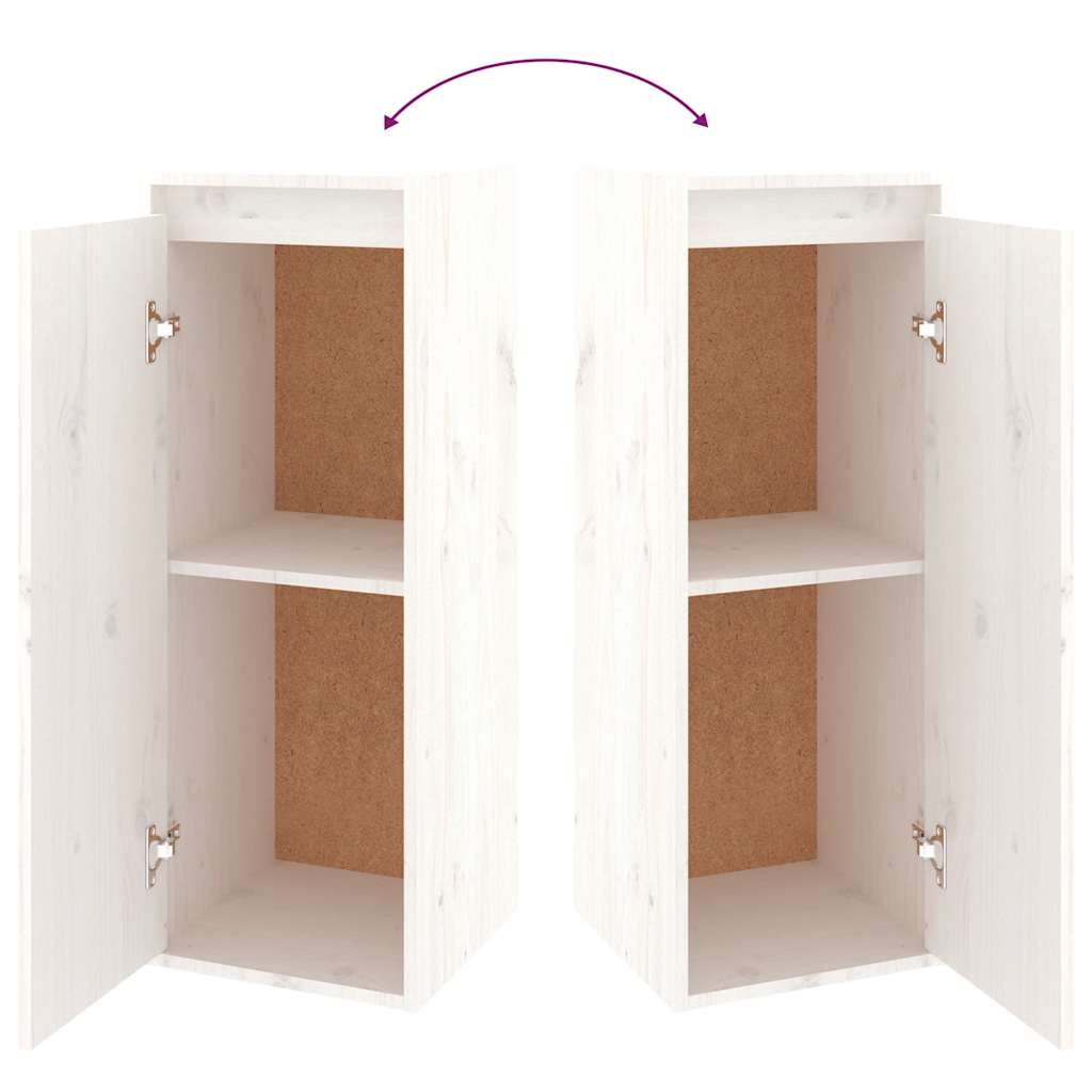 Έπιπλα Τηλεόρασης 6 τεμ. Λευκά από Μασίφ Ξύλο Πεύκου - PAKOBAZAAR