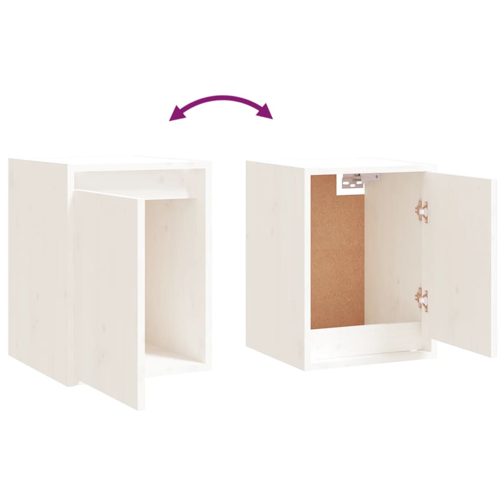 Έπιπλα Τηλεόρασης 6 τεμ. Λευκά από Μασίφ Ξύλο Πεύκου - PAKOBAZAAR