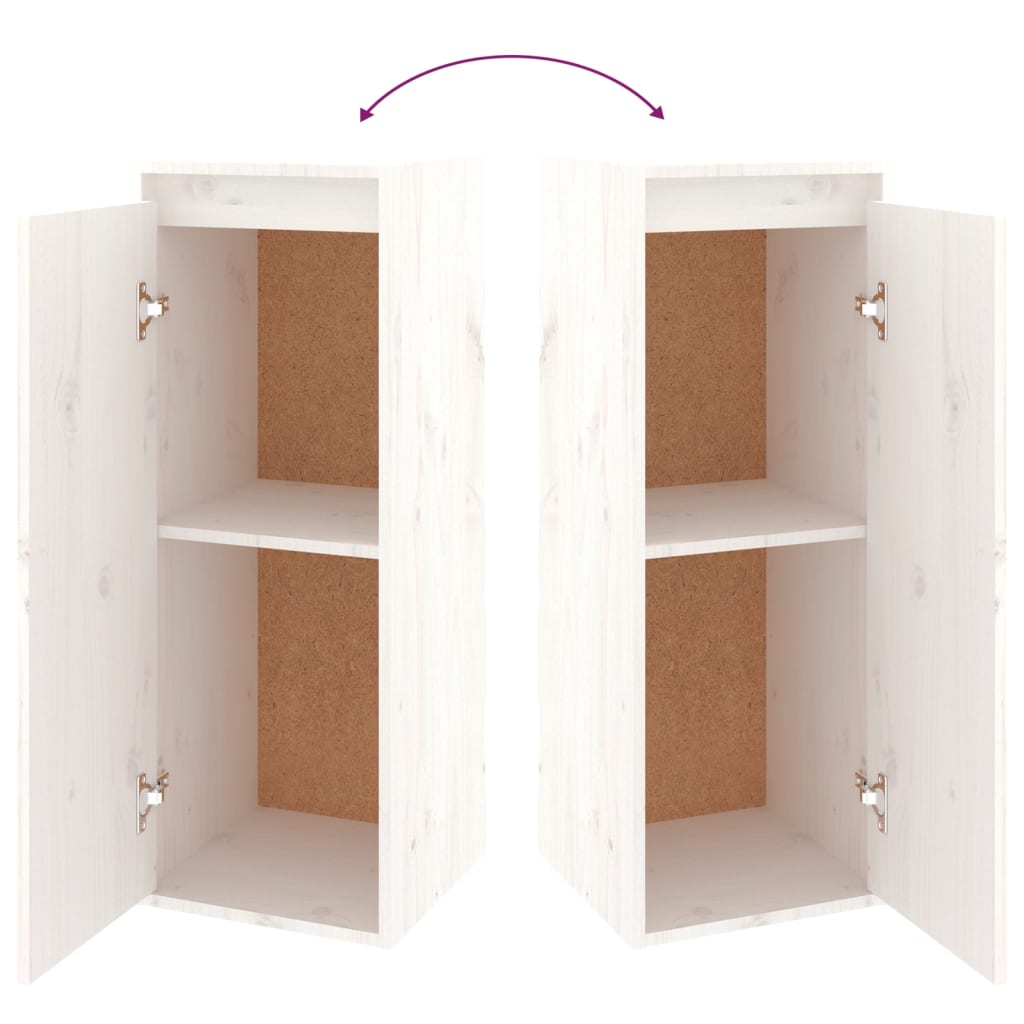 Έπιπλα Τηλεόρασης 5 τεμ. Λευκά από Μασίφ Ξύλο Πεύκου - PAKOBAZAAR