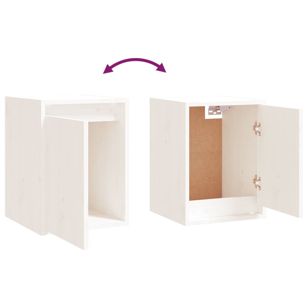 Έπιπλα Τηλεόρασης 5 τεμ. Λευκά από Μασίφ Ξύλο Πεύκου - Pakobazaar