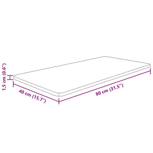Πάγκος Μπάνιου Αν. Καφέ 80x40x1,5 εκ. Επεξ. Μασίφ Ξύλο