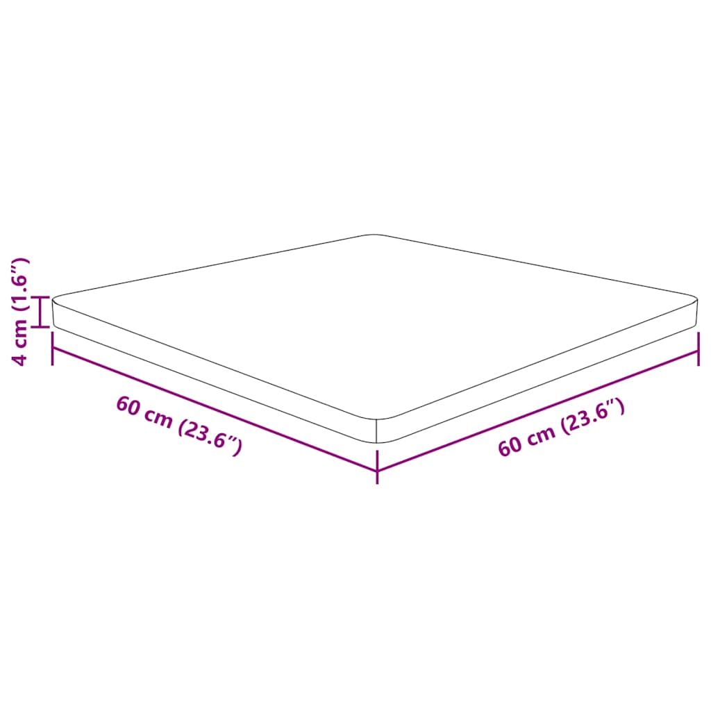 Επιφάνεια Τραπεζιού Τετράγωνη Σκ. Καφέ 60x60x4 εκ. Ξύλο Δρυς - Pakobazaar