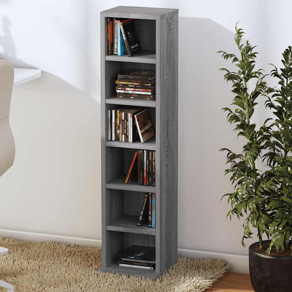 Έπιπλο για CD Γκρι Sonoma 21x20x88 εκ. από Επεξεργασμένο Ξύλο