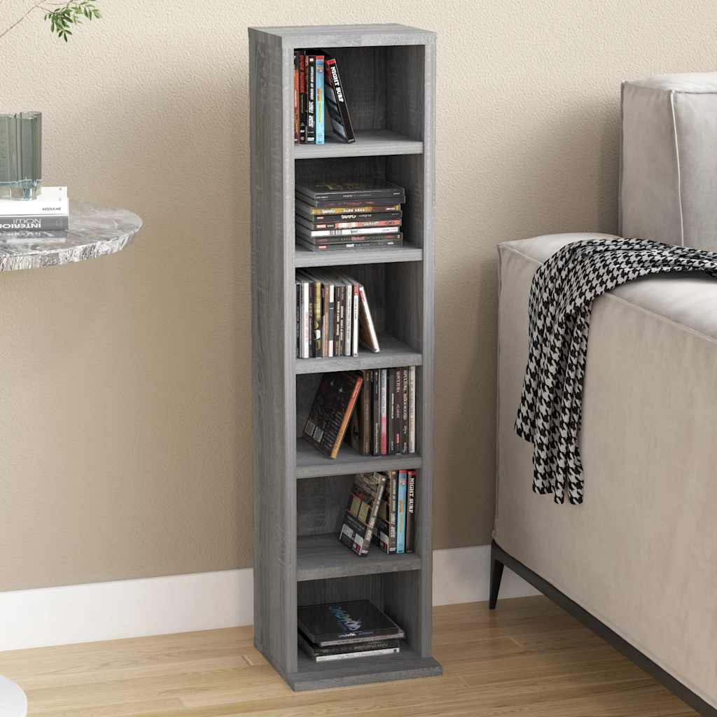 Έπιπλο για CD Γκρι Sonoma 21x20x88 εκ. από Επεξεργασμένο Ξύλο