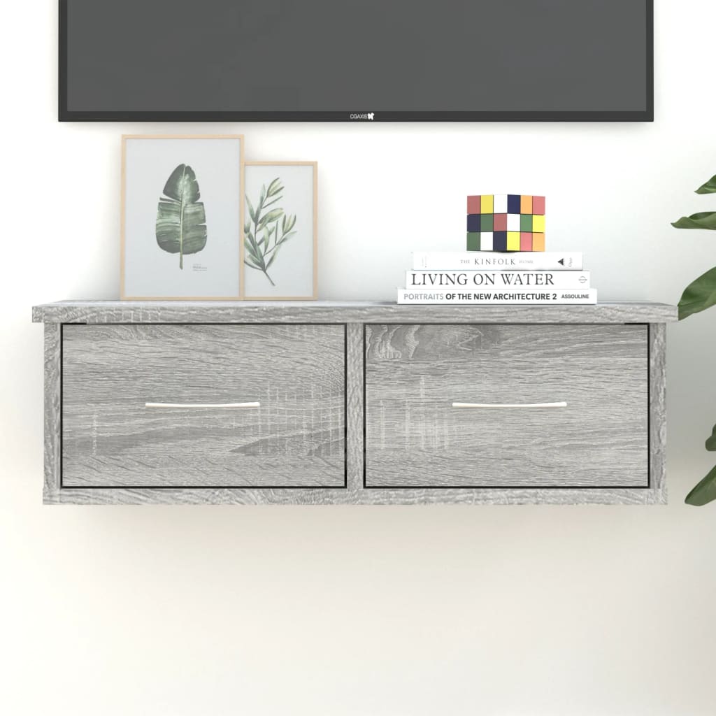 Ντουλάπι Τοίχου Γκρι Sonoma 60x26x18,5 εκ. Επεξεργασμένο Ξύλο - Pakobazaar