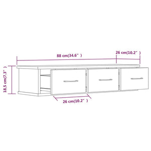 Ντουλάπι Τοίχου Καπνιστή Δρυς 88x26x18,5 εκ. Επεξεργασμένο Ξύλο