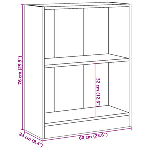Βιβλιοθήκη Καπνιστή Δρυς 60 x 24 x 76 εκ. Επεξεργασμένο Ξύλο