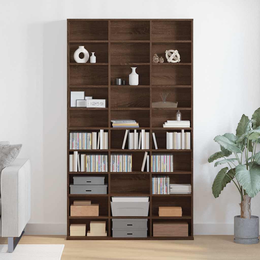 Έπιπλο για CD Καφέ Δρυς 102x23x177,5 εκ. Επεξεργασμένο Ξύλο - Pakobazaar
