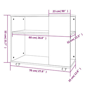 Τραπέζι Βοηθητικό Καπνιστή Δρυς 70x35x60,5 εκ. Επεξεργασμένο Ξύλο