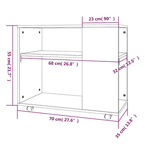 Τραπέζι Βοηθητικό Γκρι Sonoma 70x35x60,5 εκ. Επεξεργασμένο Ξύλο