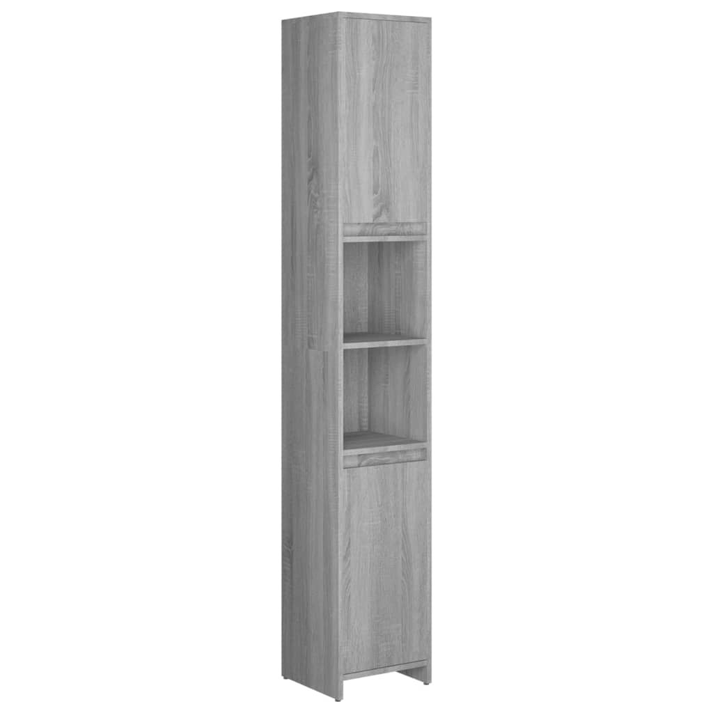 Ντουλάπι Μπάνιου Γκρι Sonoma 30x30x183,5 εκ. Επεξεργασμένο Ξύλο