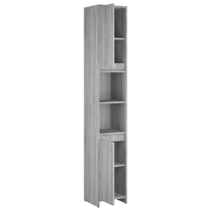 Ντουλάπι Μπάνιου Γκρι Sonoma 30x30x183,5 εκ. Επεξεργασμένο Ξύλο