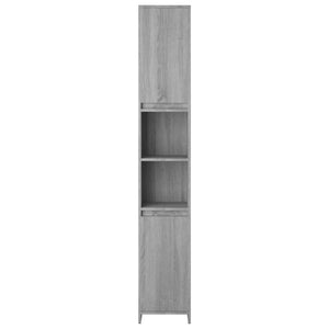 Ντουλάπι Μπάνιου Γκρι Sonoma 30x30x183,5 εκ. Επεξεργασμένο Ξύλο
