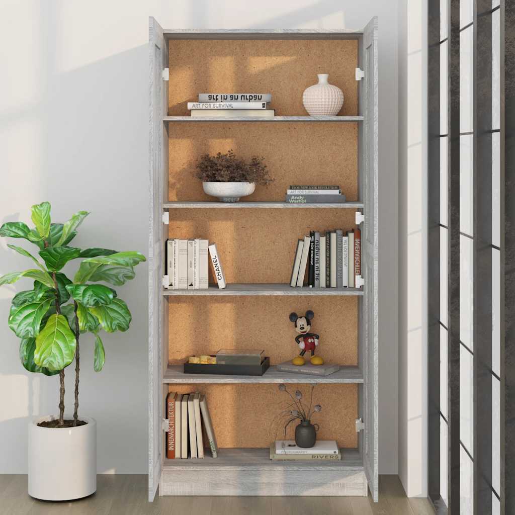 Βιβλιοθήκη Γκρι Sonoma 82,5x30,5x185,5 εκ. Επεξεργασμένο Ξύλο